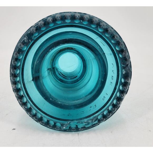 CD 154 Hemingray 42 Hemi Blue Antique Glass Telegraph Insulator Striations - Picture 8 of 9